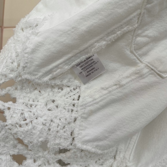 Jonathan Simkhai White Macrame Crochet Button Down Jacket - Picture 12 of 16
